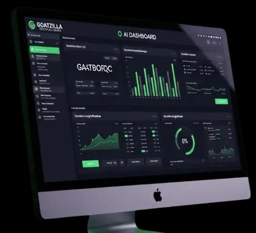 Goatzilla.ai platform dashboard showing charts and data